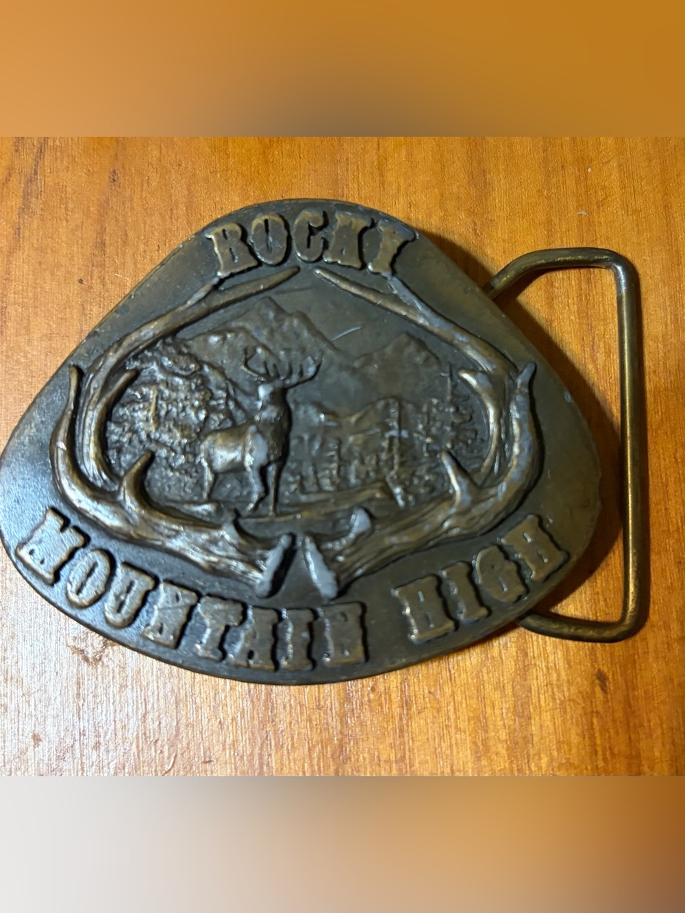 Vintage 1970’s Rocky Mountain High Belt Buckle Indiana Metal.